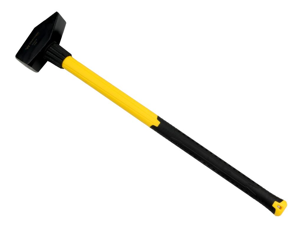 Młotek ślusarski, 6 kg ciężki z trzonkiem z włókna szklanego , do prac warsztatowych budowlanych, Waryński