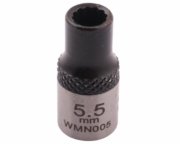 Nasadka dwunastokątna 1/4". 5.5 mm. CrV50BV30. DIN 3124. Waryński