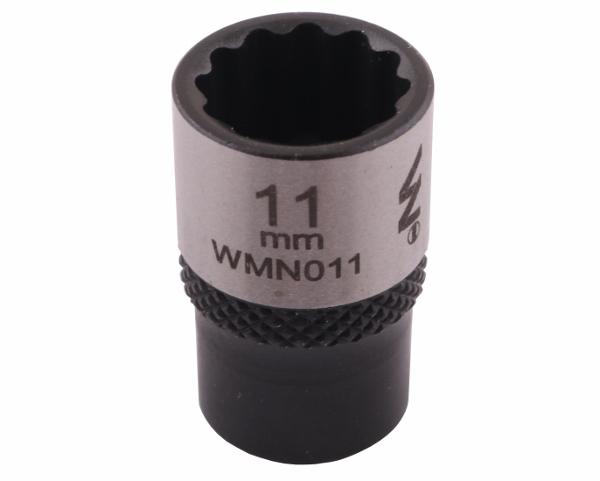 Nasadka dwunastokątna 1/4". 11 mm. CrV50BV30. DIN 3124. Waryński