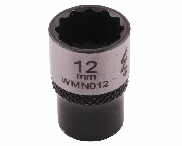 Nasadka dwunastokątna 1/4". 12 mm. CrV50BV30. DIN 3124. Waryński