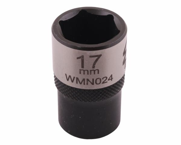 Nasadka sześciokątna 1/2". 17 mm. CrV50BV30. DIN 3124. Waryński