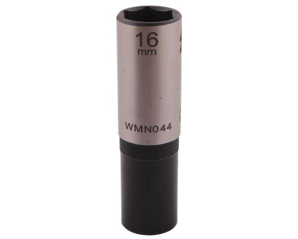 Nasadka sześciokątna 1/2". 16 mm. długa. CrV50BV30. DIN 3124. Waryński