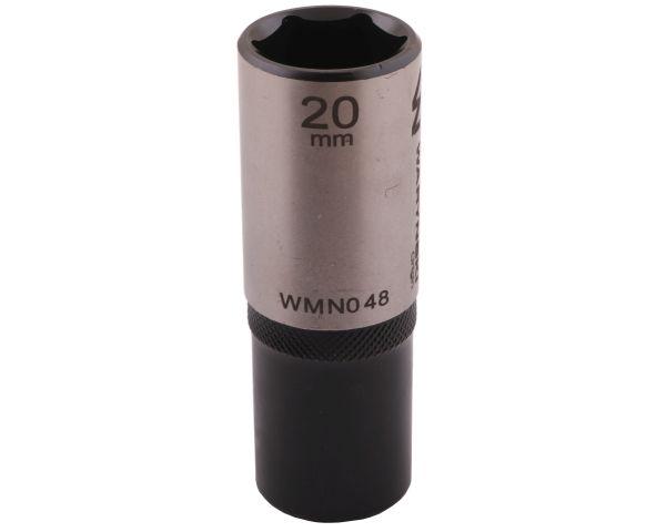 Nasadka sześciokątna 1/2". 20 mm. długa. CrV50BV30. DIN 3124. Waryński