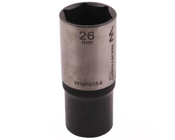 Nasadka sześciokątna 1/2". 26 mm. długa.  CrV50BV30. DIN 3124. Waryński