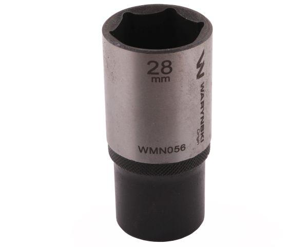 Nasadka sześciokątna 1/2". 28 mm. długa. CrV50BV30. DIN 3124. Waryński