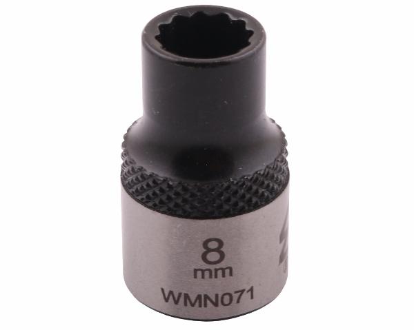 Nasadka dwunastokątna 3/8". 8 mm. CrV50BV30. DIN 3124. Waryński