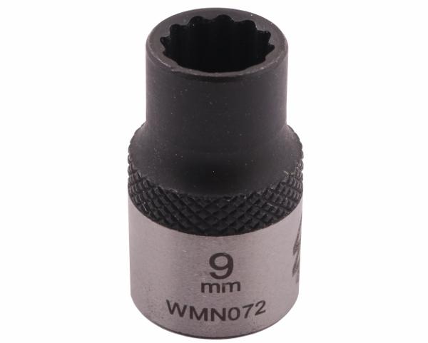 Nasadka dwunastokątna 3/8". 9 mm. CrV50BV30. DIN 3124. Waryński