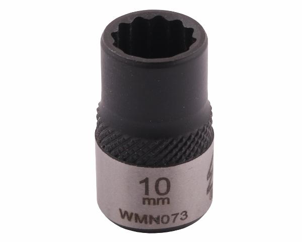 Nasadka dwunastokątna 3/8". 10 mm. CrV50BV30. DIN 3124. Waryński