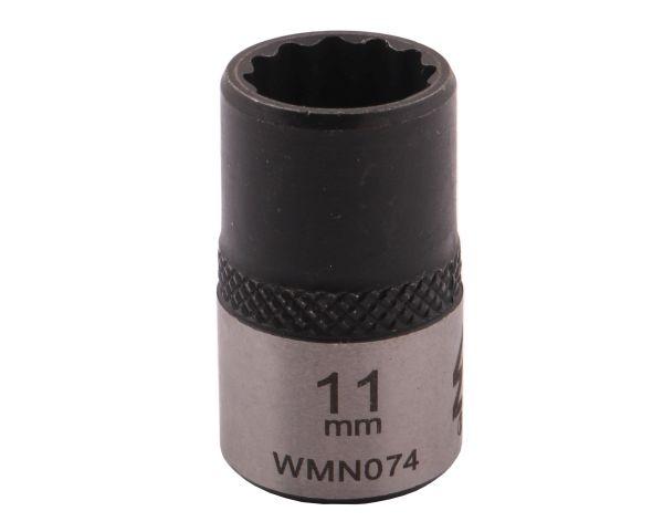 Nasadka dwunastokątna 3/8". 11 mm. CrV50BV30. DIN 3124. Waryński