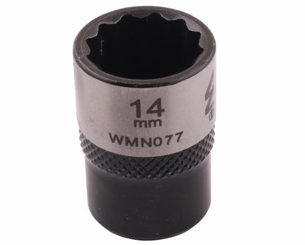 Nasadka dwunastokątna 3/8". 14 mm. CrV50BV30. DIN 3124. Waryński