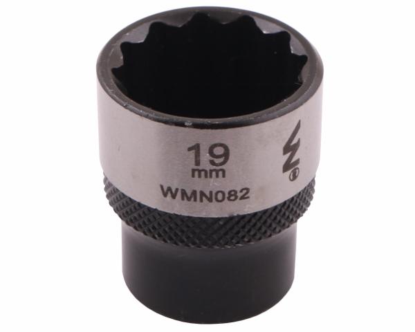 Nasadka dwunastokątna 3/8". 19 mm. CrV50BV30. DIN 3124. Waryński