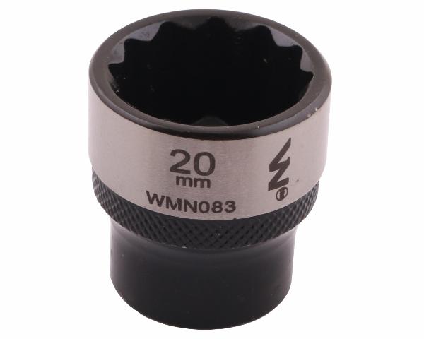Nasadka dwunastokątna 3/8". 20 mm. CrV50BV30. DIN 3124. Waryński
