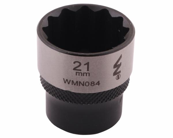 Nasadka dwunastokątna 3/8". 21 mm. CrV50BV30. DIN 3124. Waryński