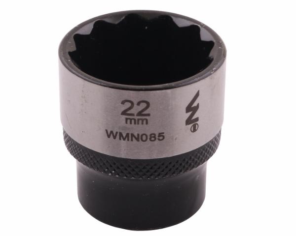 Nasadka dwunastokątna 3/8". 22 mm. CrV50BV30. DIN 3124. Waryński
