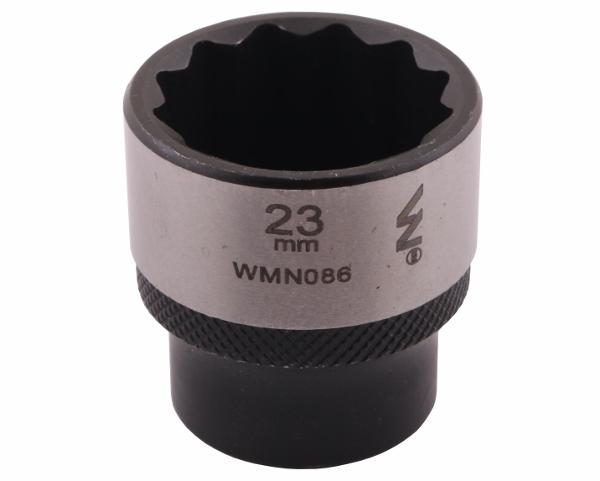 Nasadka dwunastokątna 3/8". 23 mm. CrV50BV30. DIN 3124. Waryński