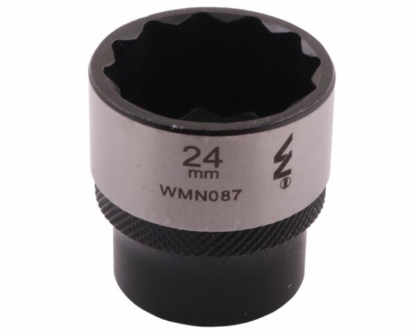 Nasadka dwunastokątna 3/8". 24 mm. CrV50BV30. DIN 3124. Waryński