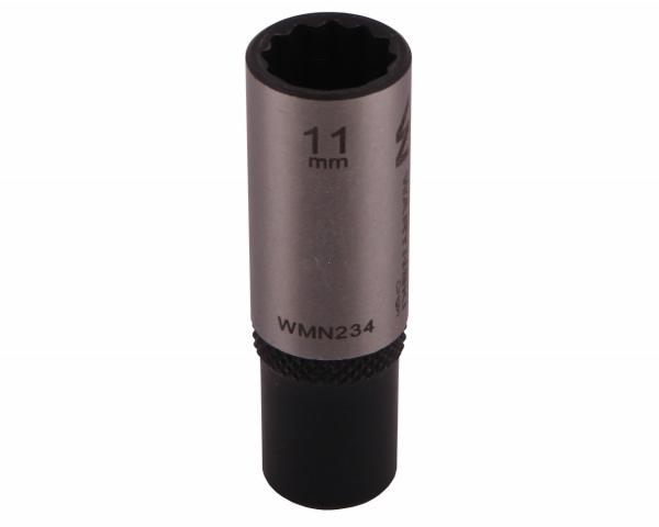 Nasadka dwunastokątna 1/4". 11 mm. długa. CrV50BV30. DIN 3124. Waryński
