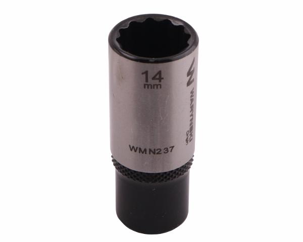 Nasadka dwunastokątna 1/4". 14 mm. długa. CrV50BV30. DIN 3124. Waryński