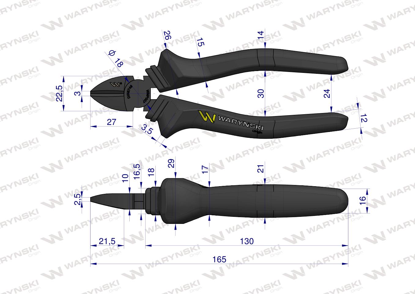 Szczypce boczne 160 mm Waryński