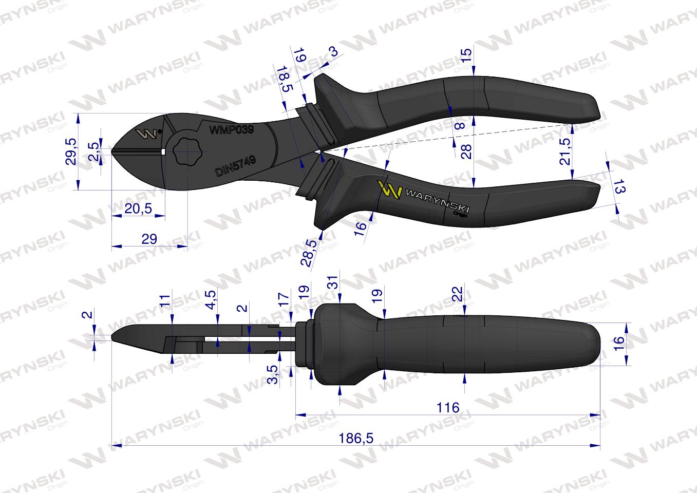 Szczypce do cięcia kabli Waryński