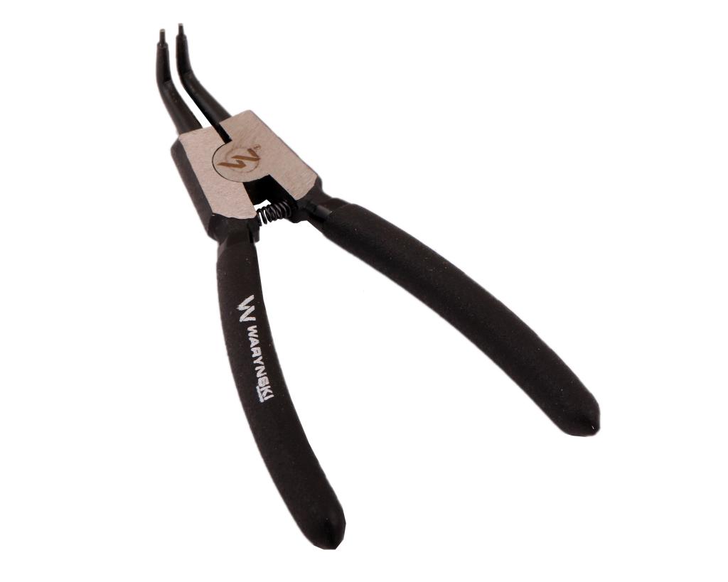 Szczypce do pierścieni osadczych 150 mm zewnętrzne wygięte Waryński