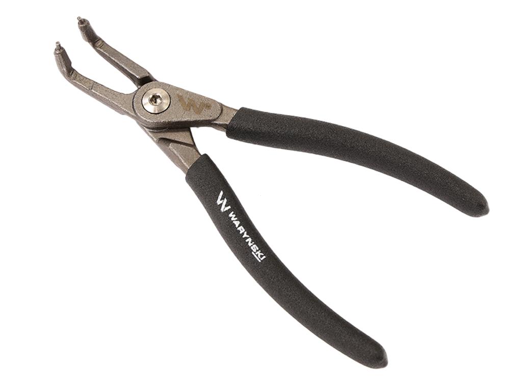 Zestaw szczypiec segera do pierścieni osadczych, 185mm proste i 170mm wygięte, zewnętrzne i wewnętrzne, 4 szt, Waryński