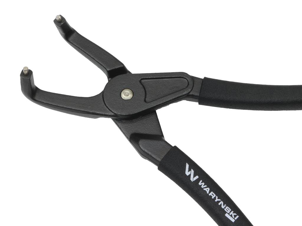Specjalistyczne szczypce do pierścieni osadczych, 228 mm wewnętrzne wygięte 9", Waryński