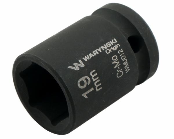 Nasadka udarowa sześciokątna 1/2". 19 mm. CrMo. DIN 3129. Waryński