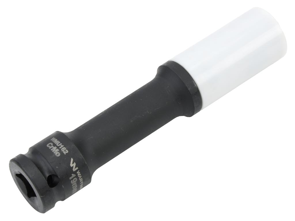 Nasadka udarowa, 1/2 ze stali CrMo 19mm długa 150mm z osłoną z tworzywa do felg aluminiowych