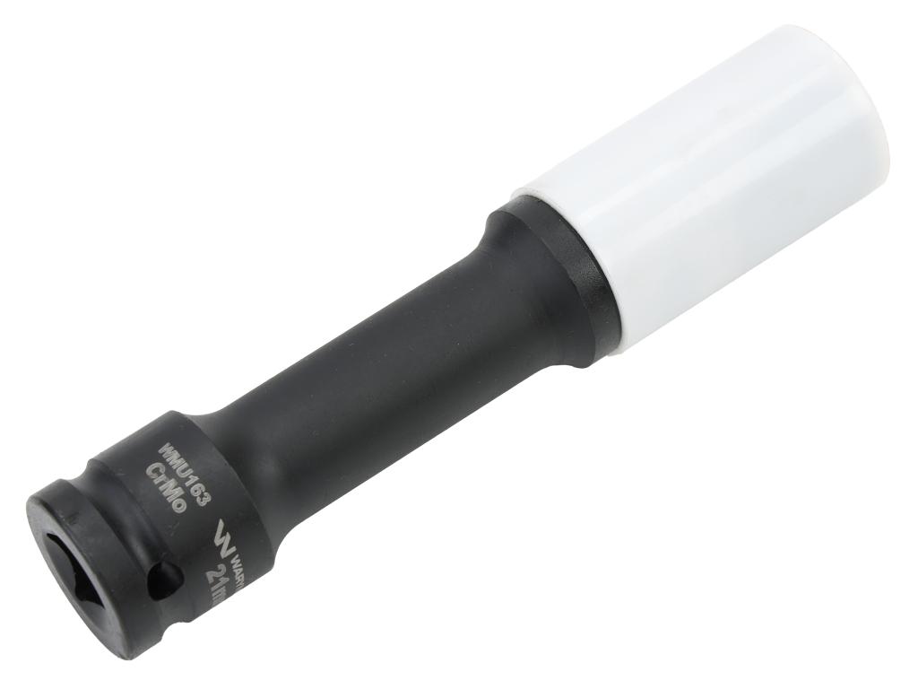 Nasadka udarowa, 1/2 ze stali CrMo 21mm długa 150mm z osłoną z tworzywa do felg aluminiowych