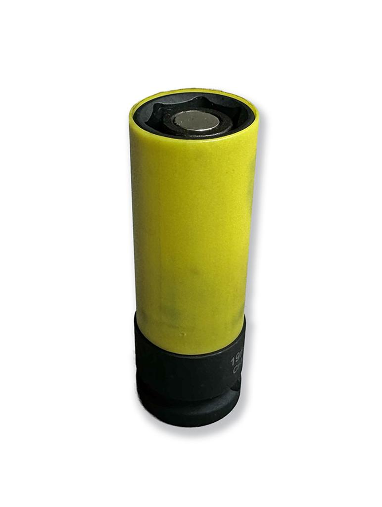 Nasadka udarowa 1/2 ze stali CrMo 19mm z magnesem i osłoną do felg aluminiowych Waryński