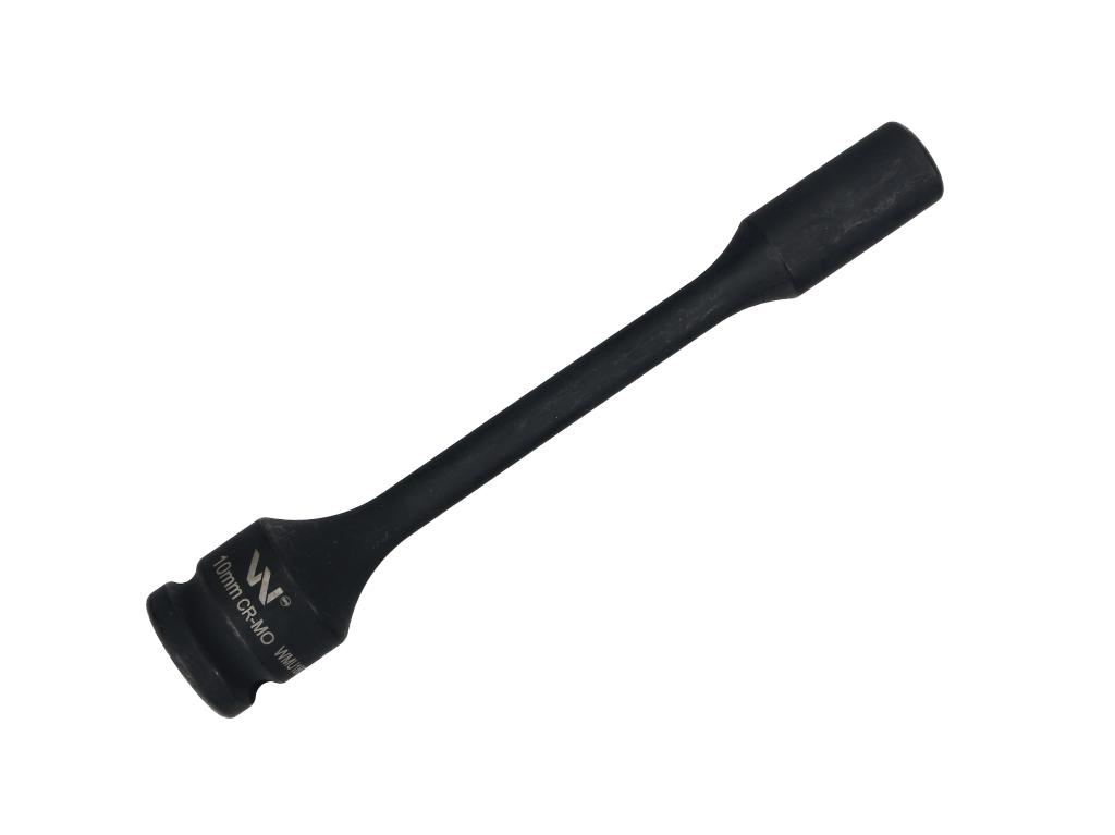 Nasadka udarowa 1/2", sześciokątna slim bardzo długa ze stali CrMo 10mm długość 150 mm, stosowane w mechanice do kluczy udarowych, Waryński