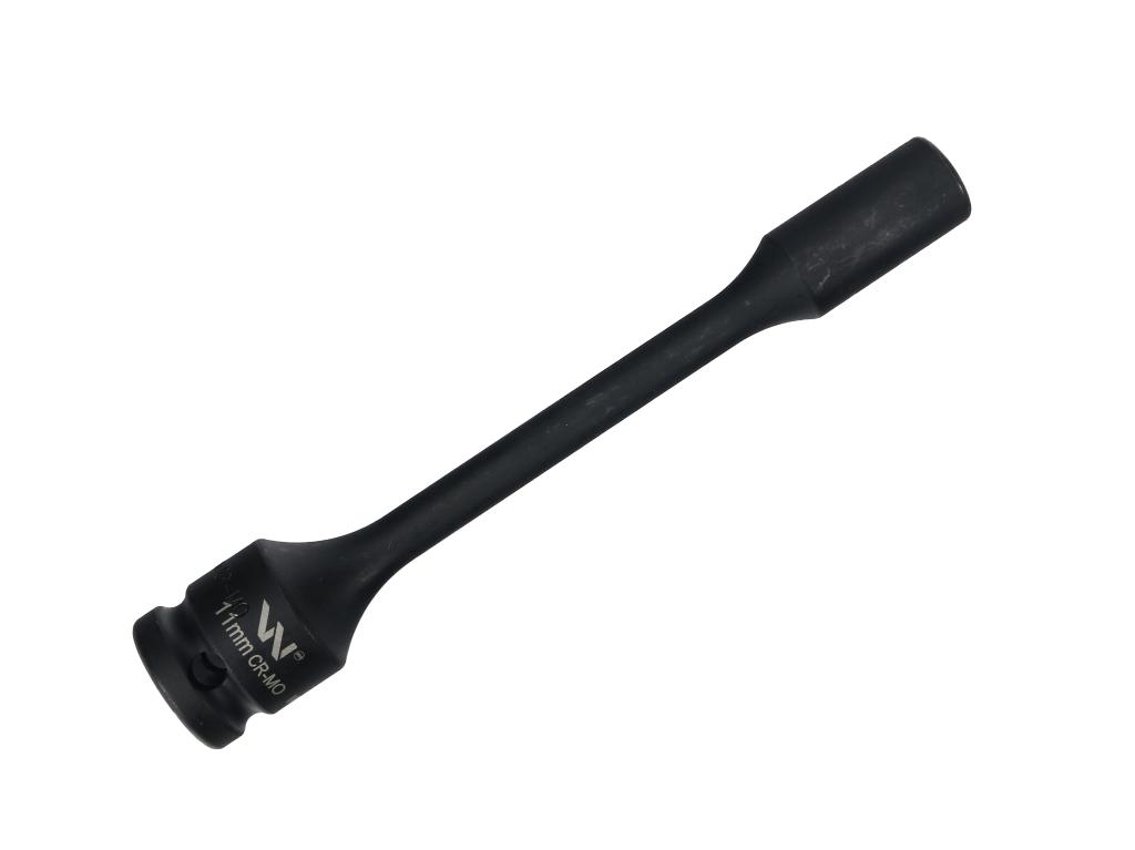 Nasadka udarowa 1/2", sześciokątna slim bardzo długa ze stali CrMo 11mm długość 150 mm, stosowane w mechanice do kluczy udarowych, Waryński