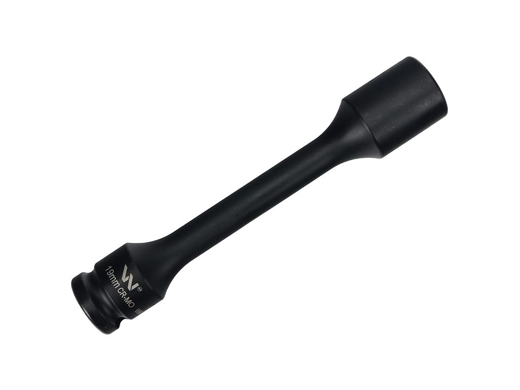 Nasadka udarowa 1/2", sześciokątna slim bardzo długa ze stali CrMo 19mm długość 150 mm, stosowane w mechanice do kluczy udarowych, Waryński