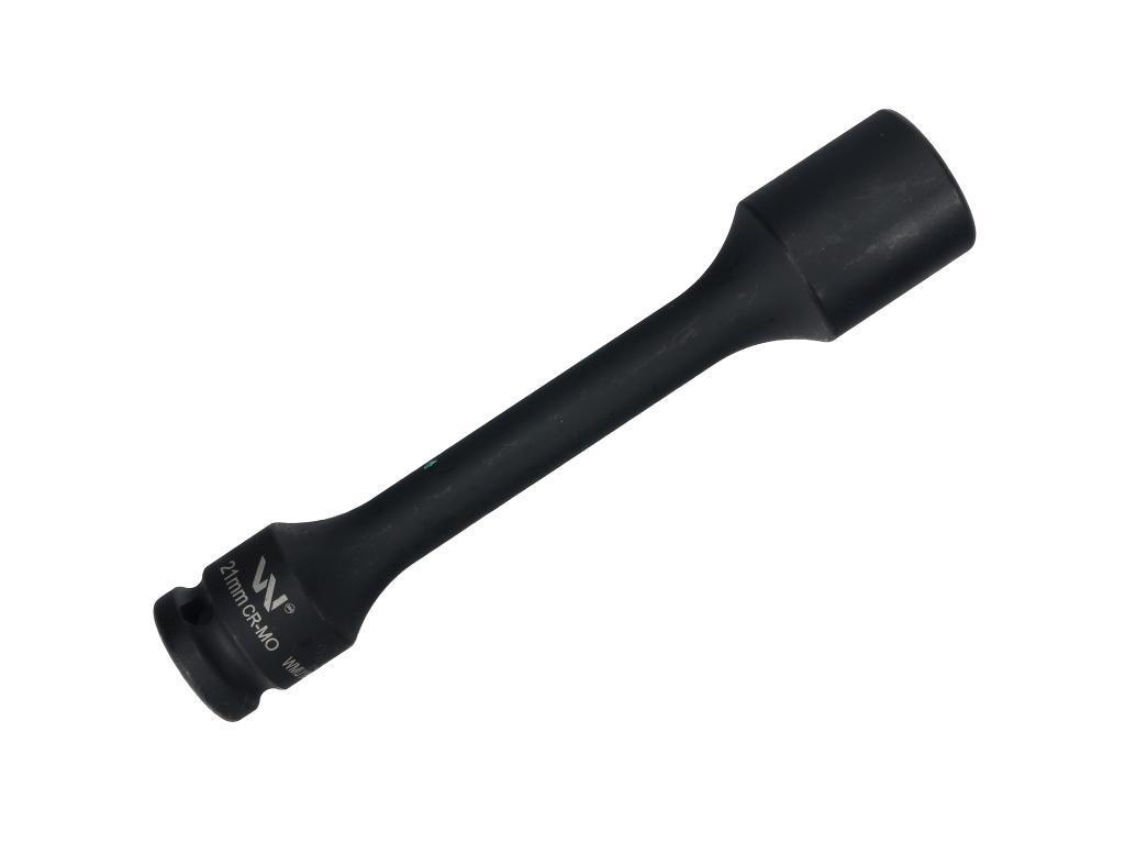 Nasadka udarowa 1/2", sześciokątna slim bardzo długa ze stali CrMo 21mm długość 150 mm, stosowane w mechanice do kluczy udarowych, Waryński