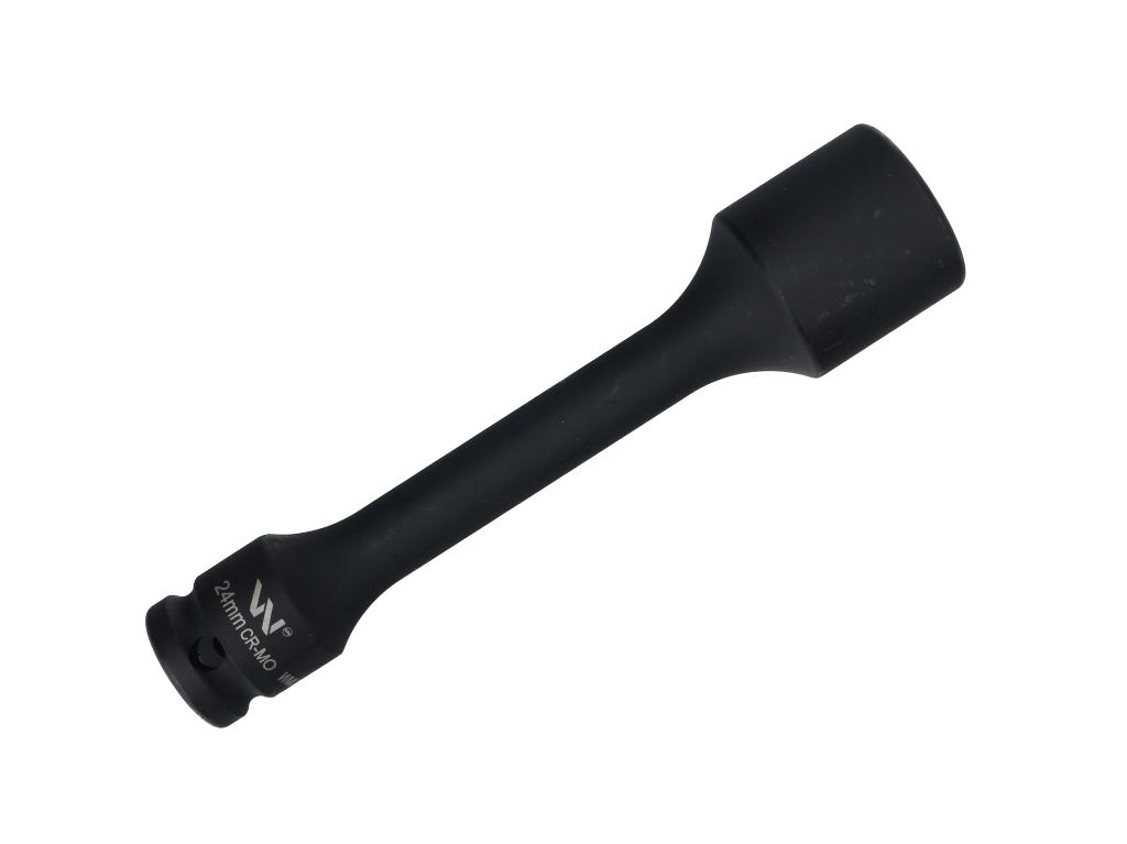 Nasadka udarowa 1/2", sześciokątna slim bardzo długa ze stali CrMo 24mm długość 150 mm, stosowane w mechanice do kluczy udarowych, Waryński