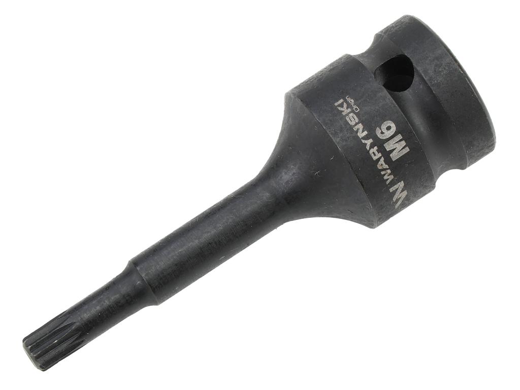 Nasadka udarowa 1/2", bit spline M6 ze stali CrMo, Waryński