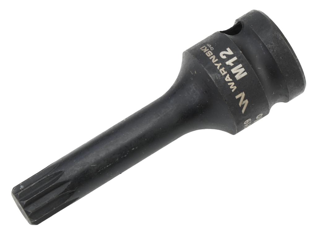 Nasadka udarowa 1/2", bit spline M12 ze stali CrMo, Waryński