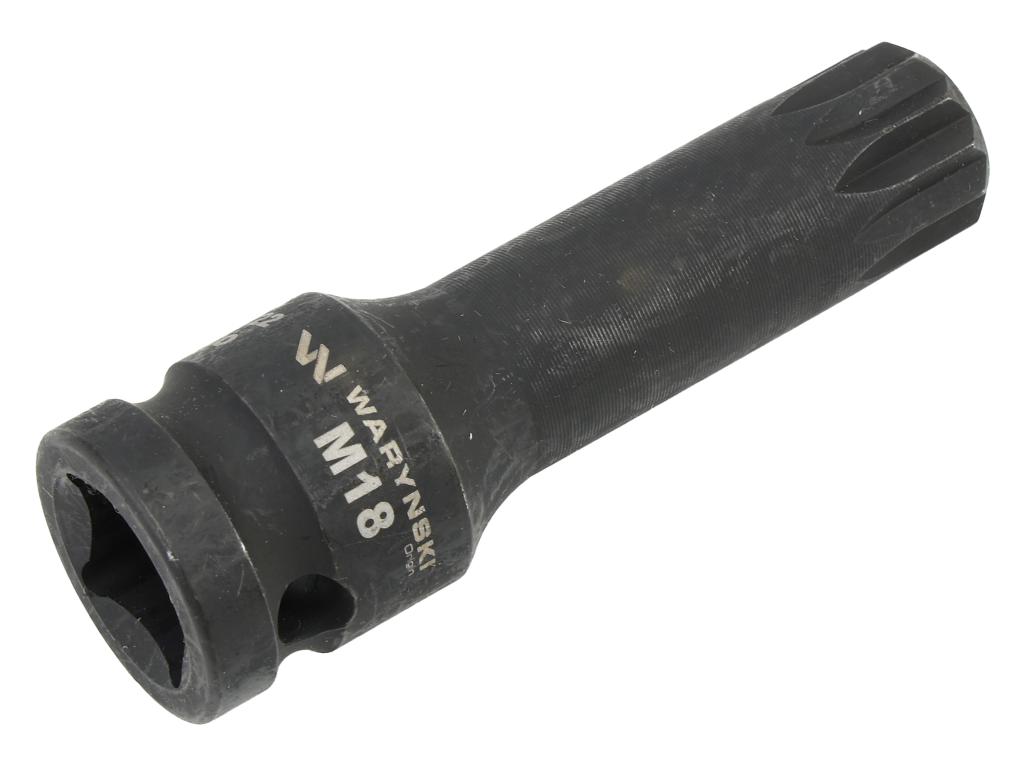 Nasadka udarowa 1/2", bit spline M18 ze stali CrMo, Waryński