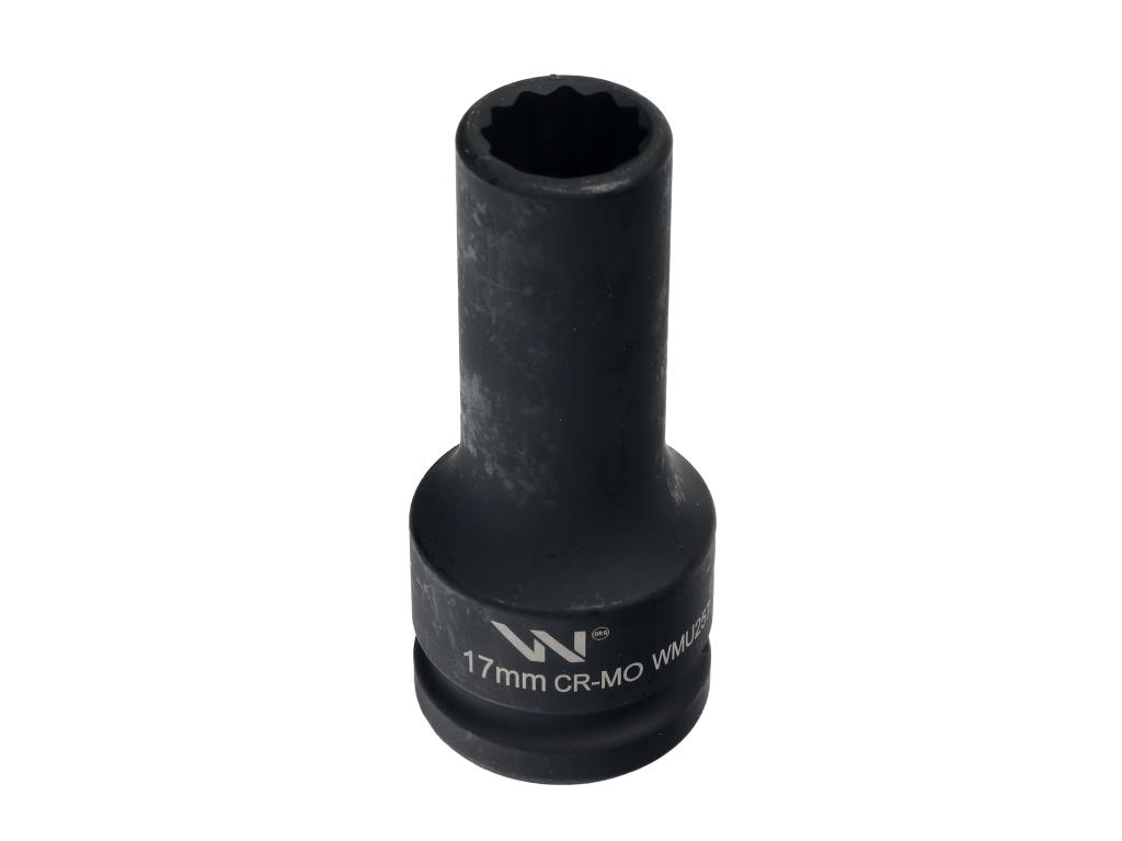 Nasadka udarowa 3/4" dwunastokątna ze stali CrMo 17mm bardzo długa D90 SLIM Waryński