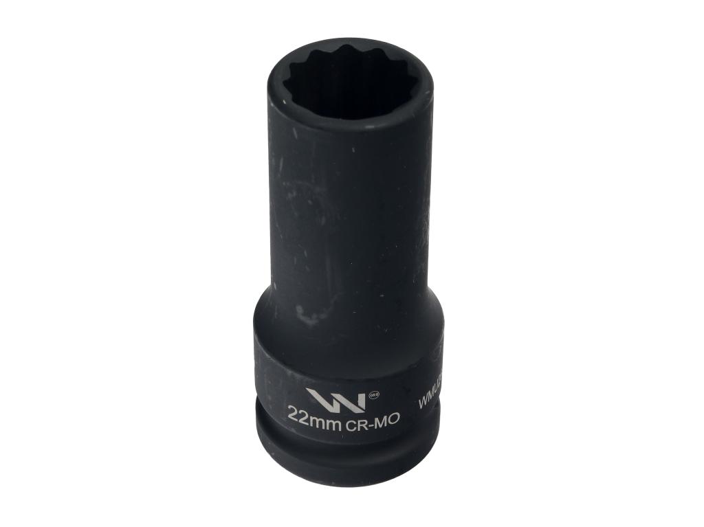 Nasadka udarowa 3/4" dwunastokątna ze stali CrMo 22mm bardzo długa D90 SLIM Waryński