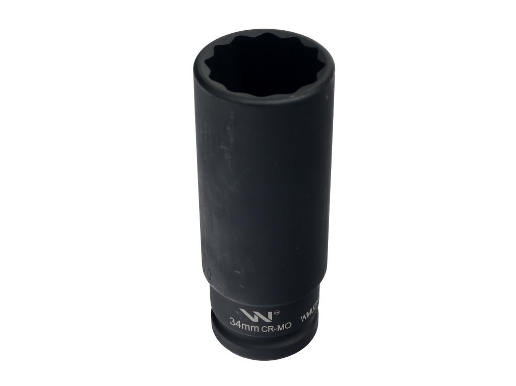 Nasadka udarowa 3/4" dwunastokątna ze stali CrMo 34mm bardzo długa D120 SLIM Waryński