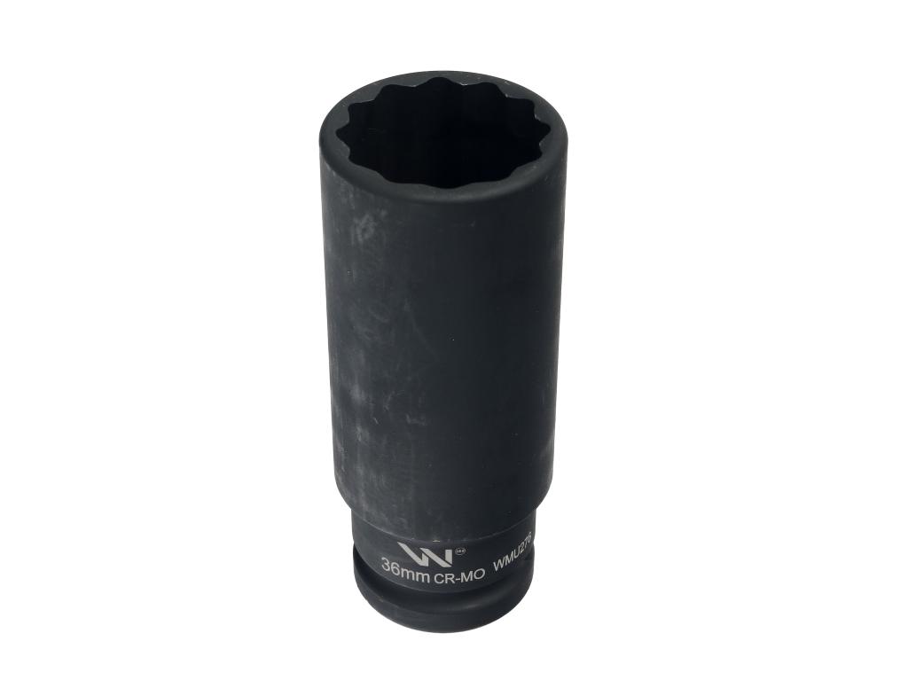 Nasadka udarowa 3/4" dwunastokątna ze stali CrMo 36mm bardzo długa D120 SLIM Waryński