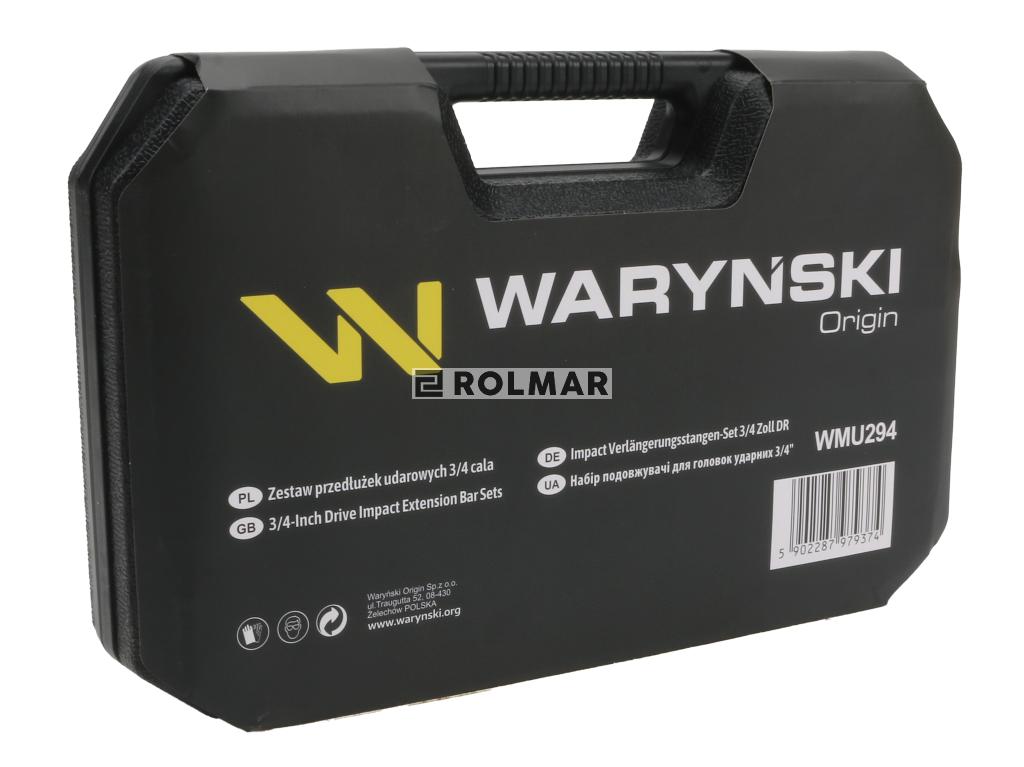 Zestaw przedłużek do nasadek udarowych, 3/4 cala 100 150 i 250 mm z utwardzanej stali stopowej CrMo 3 el., do prac w mechanice pojazdowej, warsztatowych, konstrukcyjnych, Waryński