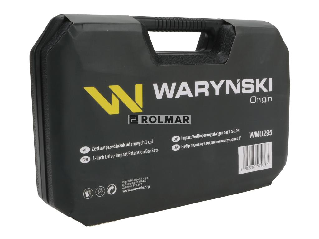 Zestaw przedłużek do nasadek udarowych, 1 cal 150 250 i 350 mm z utwardzanej stali stopowej CrMo 3 el., do prac w mechanice pojazdowej, warsztatowych, konstrukcyjnych, Waryński
