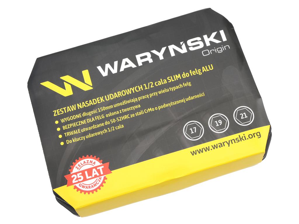 Zestaw nasadek udarowych, 1/2 do felg lekkich ze stali CrMo 17 19 21mm długich 150mm z osłoną z tworzywa