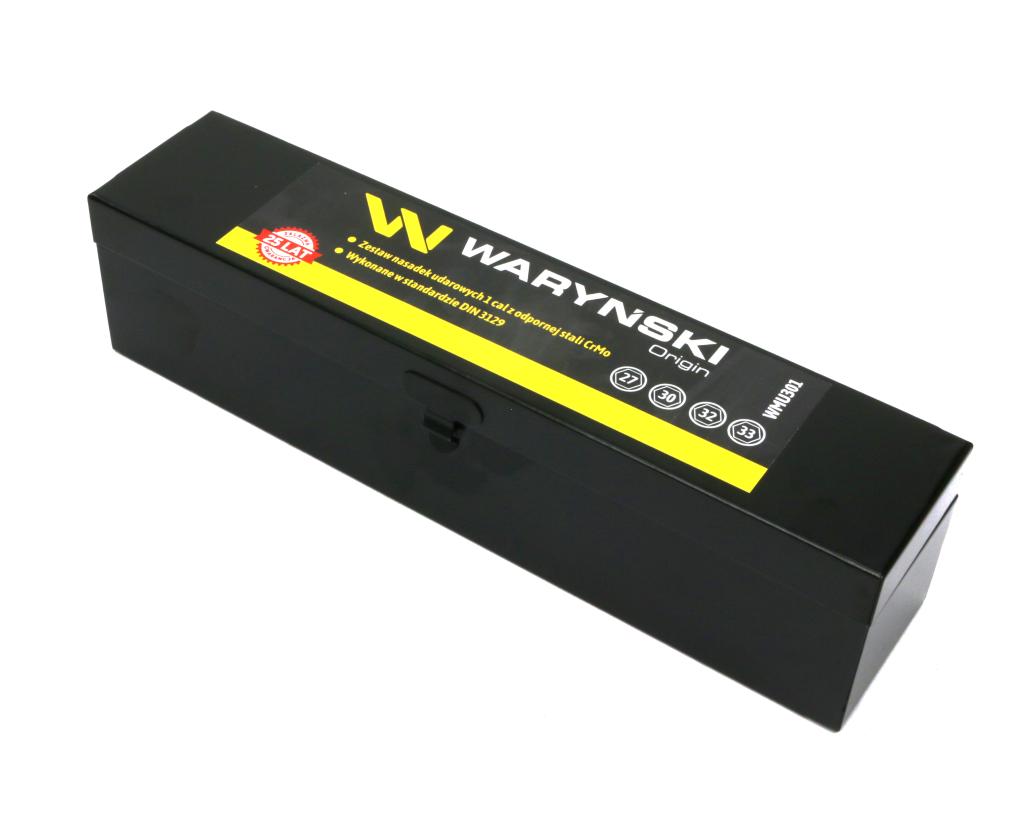 Zestaw nasadek udarowych  1"  4 cz. 27. 30. 32. 33 mm ze stali CrMo  DIN 3129 Waryński