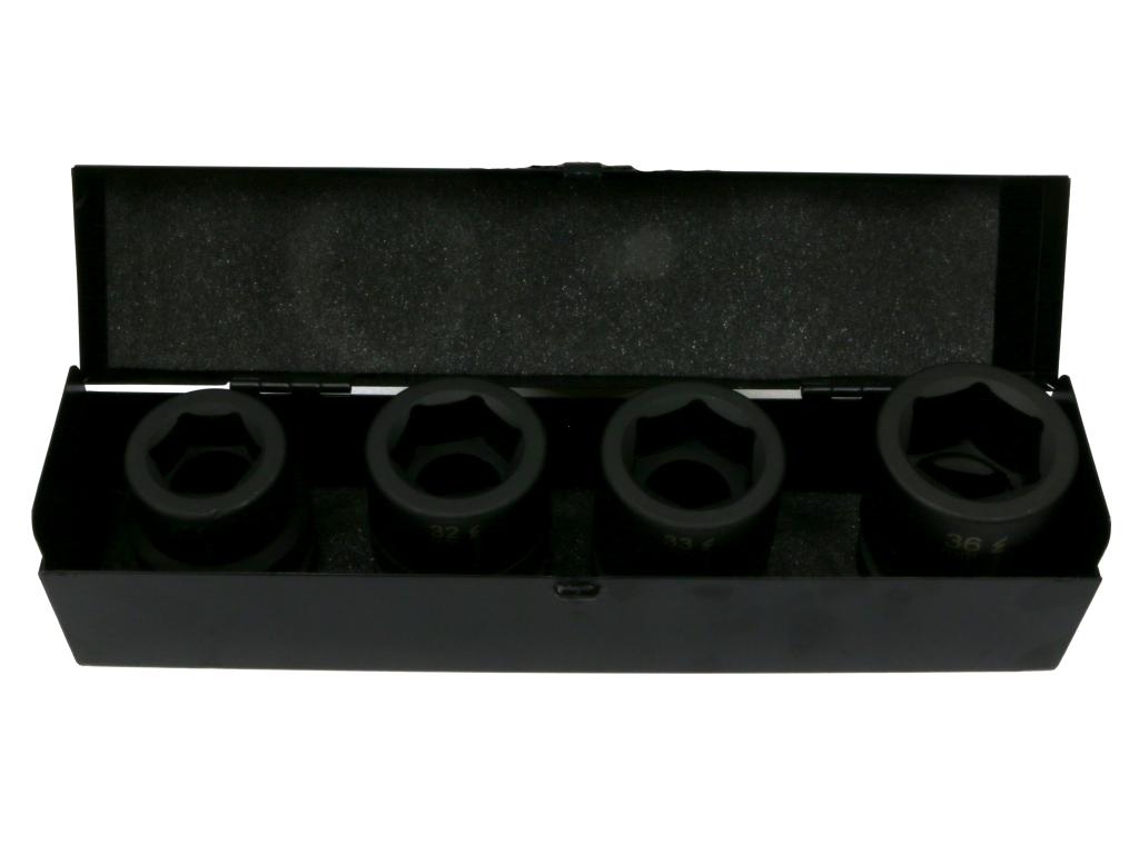 Zestaw nasadek udarowych  1"  4 cz. 27. 32. 33. 36 mm ze stali CrMo  DIN 3129 Waryński