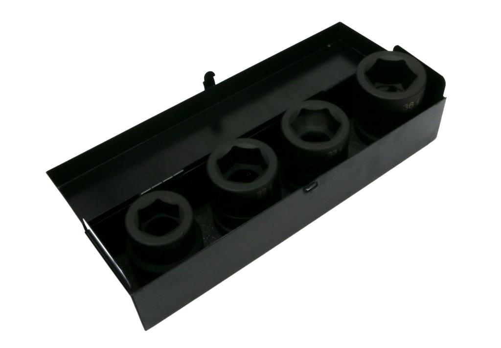 Zestaw nasadek udarowych  1"  4 cz. 27. 32. 33. 36 mm ze stali CrMo  DIN 3129 Waryński