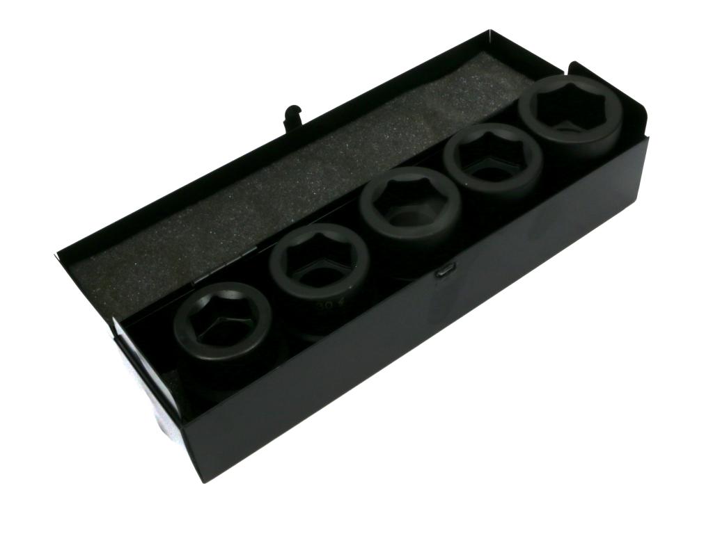 Zestaw nasadek udarowych  1"  5 cz. 27. 30. 32. 33. 36 mm ze stali CrMo DIN 3129 Waryński